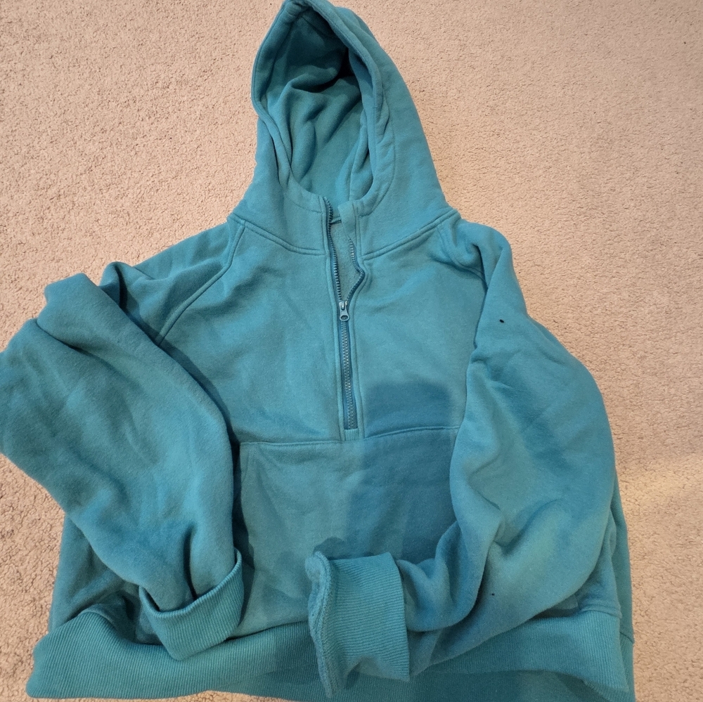 Teal Half Zip Hoodie